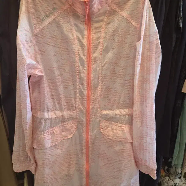 [BUNJANG] Eider Women's Patterned Windbreaker Jacket - Pink, Size L / 아이더 롱 바람막이 핑크 패턴
