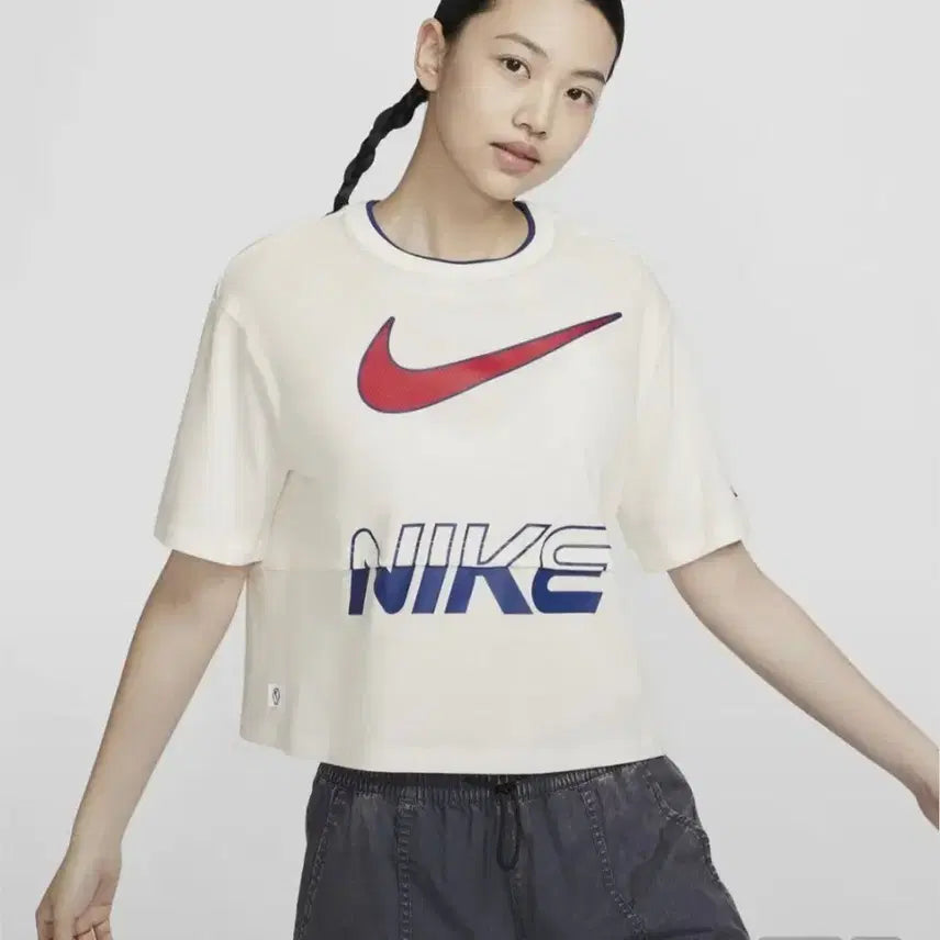 [BUNJANG] Nike Short Sleeve Cotton Crop T-Shirt / 나이키 반소매 크롭 면티