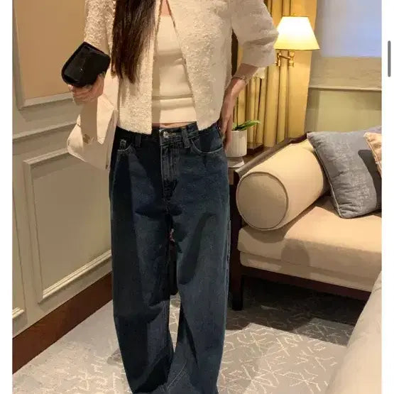 [BUNJANG] Objest Curved Carpenter Denim Pants (M, New) / 오브제스트 커브 카펜더 데님 팬츠 (m,새상품)