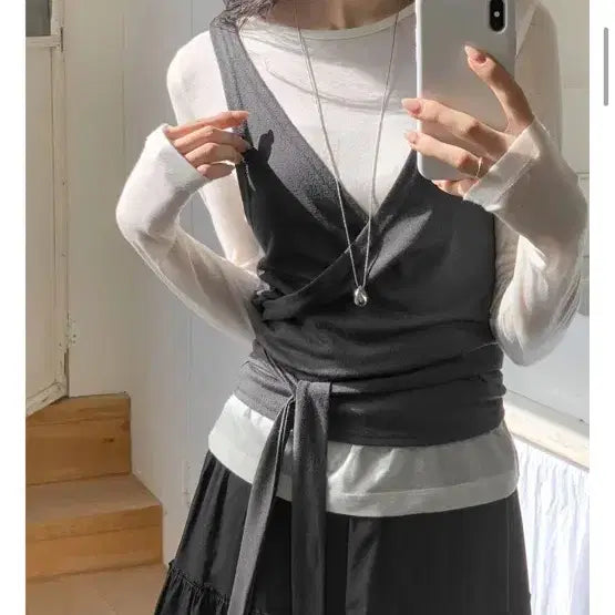 [BUNJANG] Rosell Wrap Bustier Camisole / 랩 뷔스티에 나시