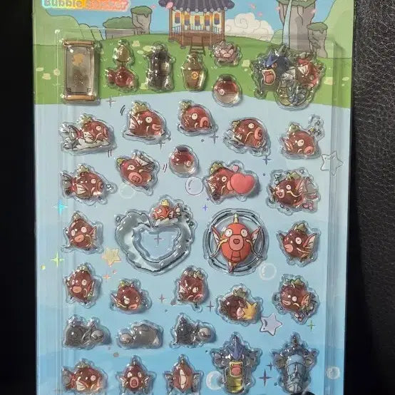 [BUNJANG] Pokemon Kingler Emoticon Bubble Sticker / 포켓몬 무릉도원 잉어킹 이모티콘  버블스티커