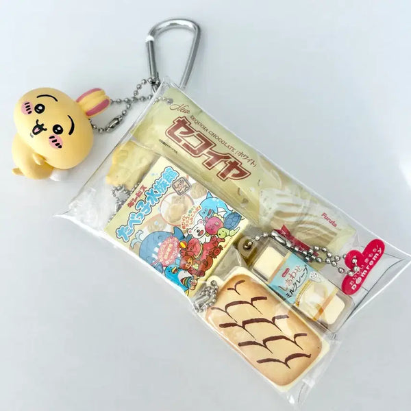 [BUNJANG] Cream Usagi Clear Pouch / 가챠 투명 파우치 크림 우사기 먼작귀 치이카와