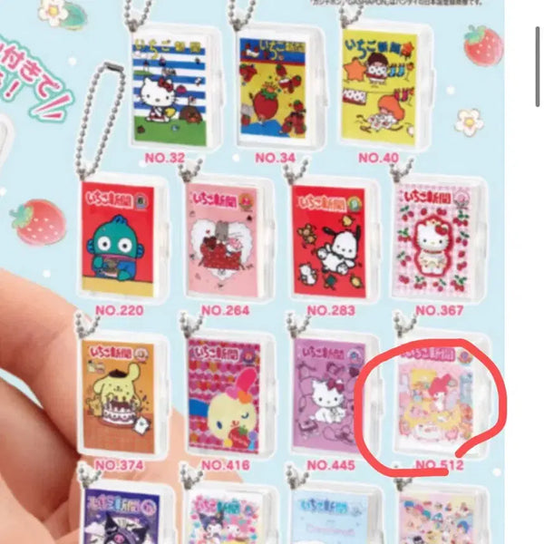[BUNJANG] Ichigo Shinbun Notepad Gacha Keychain / 이치고신문 수첩 가챠 마이멜로디 키링