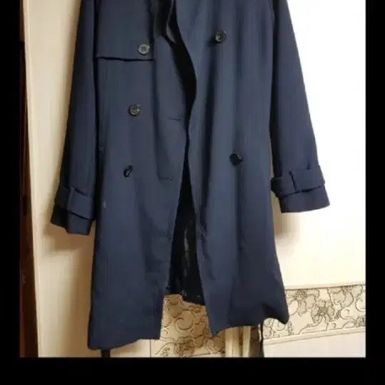 [BUNJANG] Mixxo Navy Trench Long Coat / [미쏘] 네이비 트렌치 롱코트