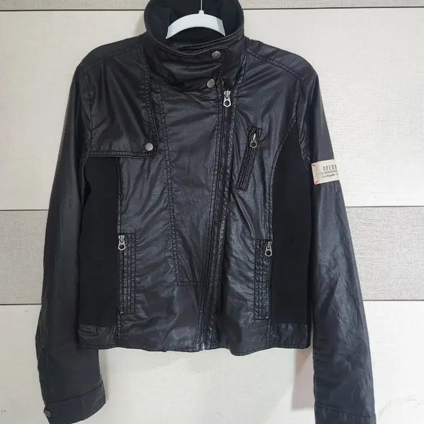 [BUNJANG] GUESS Black Rider Style Cotton Jacket / 게스(GUESS) 블랙 라이더 스타일 자켓