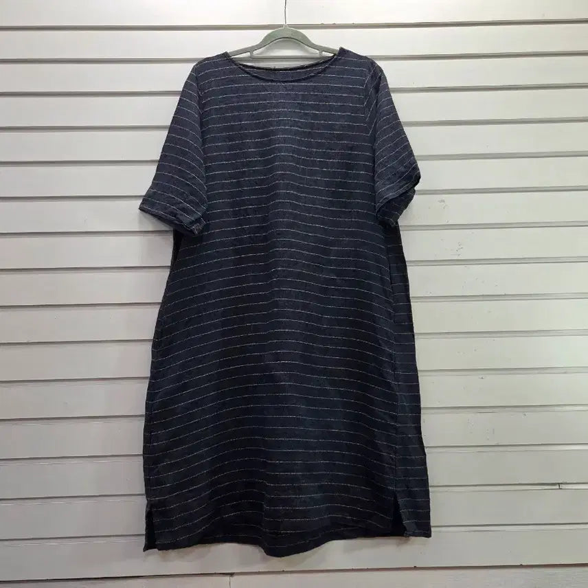 [BUNJANG] Striped Linen Long Dress / 스트라이프  마원단 롱원피스 66/보물찾기천사