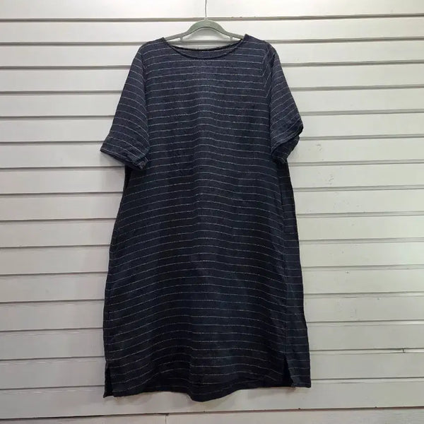 [BUNJANG] Striped Linen Long Dress / 스트라이프  마원단 롱원피스 66/보물찾기천사