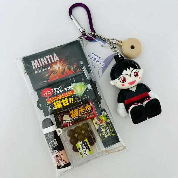 [BUNJANG] Gacha Pouch Black Japanese Snacks / 가챠 파우치 블랙 일본 과자