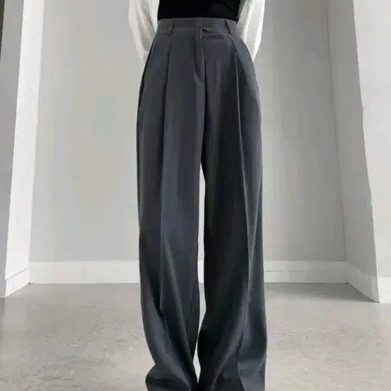 [BUNJANG] Pleated Back-Banded Wide Fit Slacks XL / 핀턱  뒷밴딩 와이드 일자핏 슬랙스 XL팔아요!