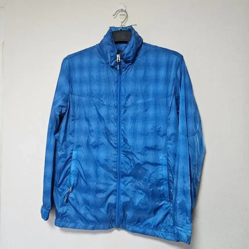 [BUNJANG] Hummel Windbreaker Blue Check Pattern Jumper XL / 험멜  바람막이 XL 105호
