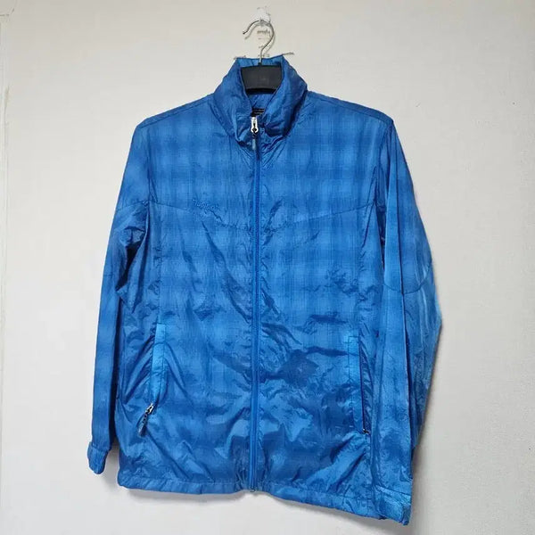 [BUNJANG] Hummel Windbreaker Blue Check Pattern Jumper XL / 험멜  바람막이 XL 105호