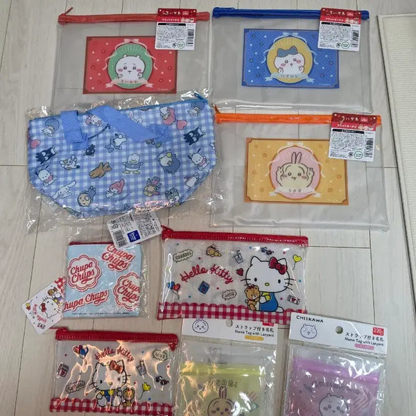 [BUNJANG] Sanrio Hello Kitty Chikawa Transparent Pouch / 키티 산리오 먼작귀 치이카와 파우치 보냉백 일본 다이소 세리아 투명파우치