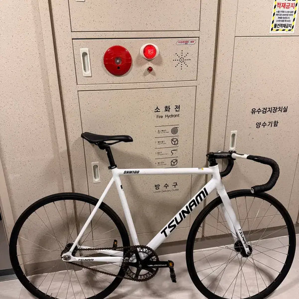 [BUNJANG] Tsunami SNM100 Fixed Gear Bicycle - White / 쓰나미 snm100 화이트 픽시 자전거 완차 판매 ) 콘스탄틴 언노운 엔진11