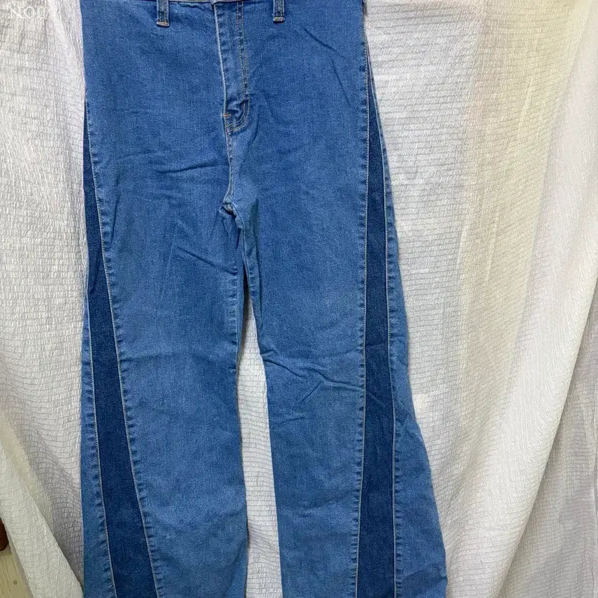 [BUNJANG] Color Block Denim Jeans Pants / 청바지 데님 팬츠 배색 포인트