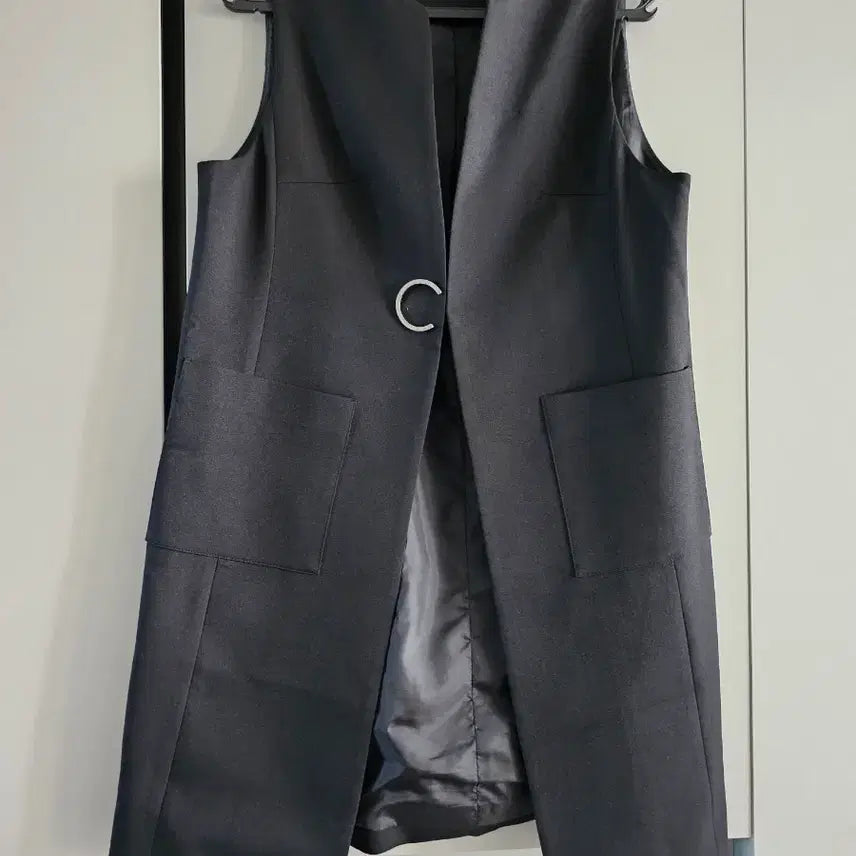[BUNJANG] Can Black Long Vest - Size 77 / 멋스러운  Can 블랙 롱 베스트 77