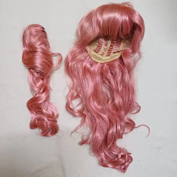 [BUNJANG] Cosplay Wig with Ear Attachments (Indie Pink) / 인디핑크 웨이브+달비 코스프레 가발