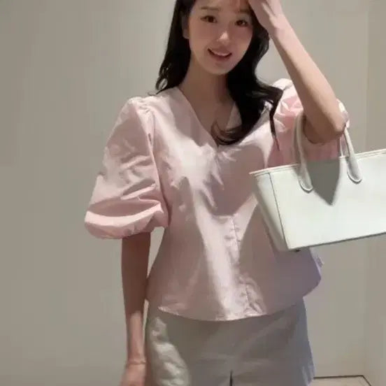 [BUNJANG] Siele Celina Cotton Puff Sleeve Blouse (M, New) / 시에 르셀리나 코튼 블라우스 m 새상품