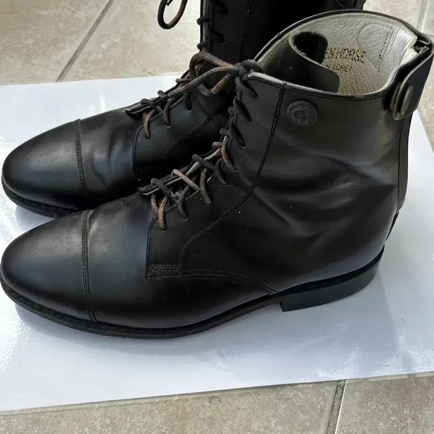 [BUNJANG] Golden Horse Men's Leather Walker Boots / 골든홀스 부츠