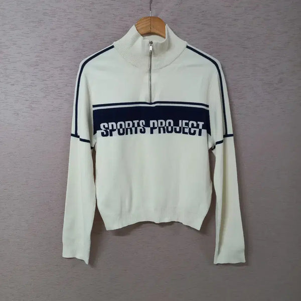 [BUNJANG] BOB Ivory Half Zip Ribbed Knit Top / B8-25/보브 아이보리 반집업 시보리 니트티 가을 여성