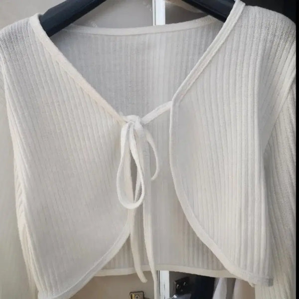 [BUNJANG] White Bolero Cardigan / 화이트 볼레로 가디건