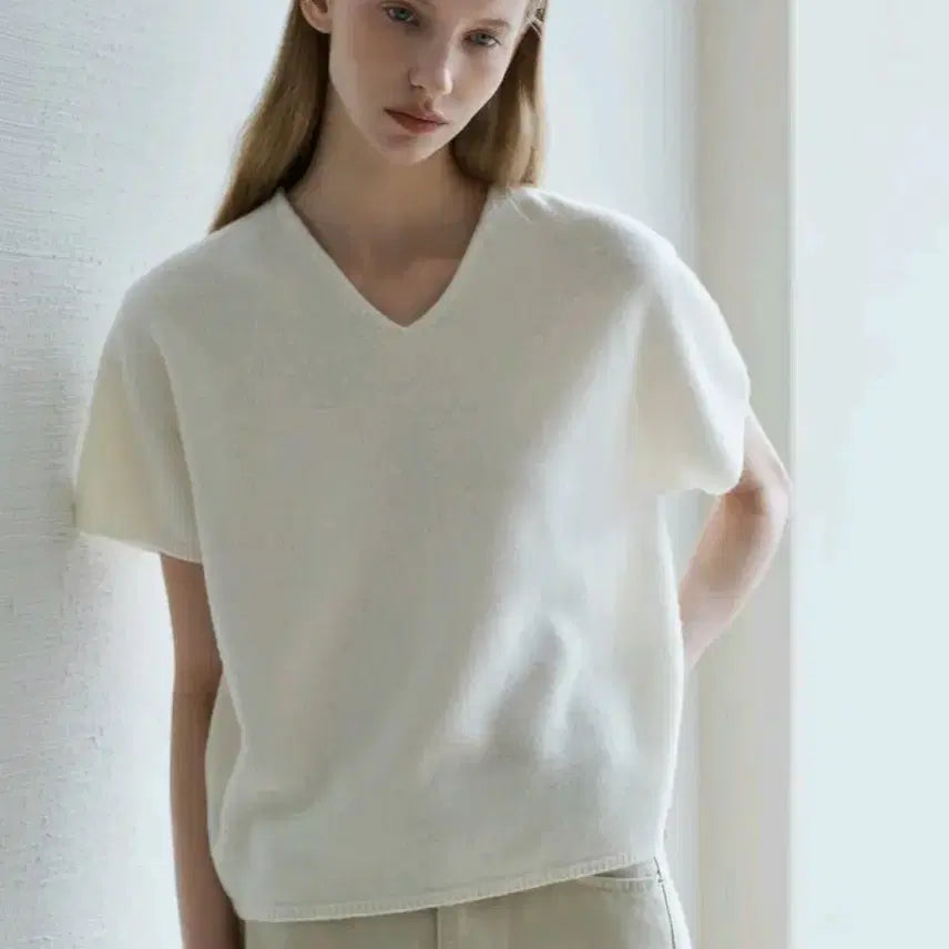 [BUNJANG] Nootop 100% Wool Whole Garment Short Sleeve Knit / 누토프 울100% 홀가먼트 반팔 니트