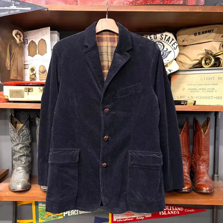 [BUNJANG] Suede Colorblock Check Jacket / 스웨이드 배색 체크 자켓 N2443