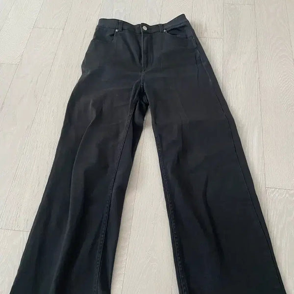 [BUNJANG] H&M Black Wide Denim Pants Size 38 / H&M 에이치엔엠 블랙 와이드 데님 팬츠