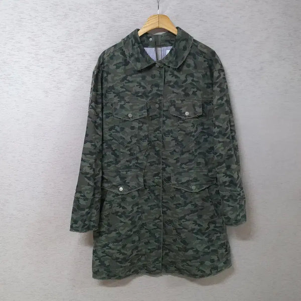 [BUNJANG] Ose Second Military Long Jacket Spring/Fall Women's / B8-25/오즈세컨 밀리터리 롱자켓 봄가을 여성