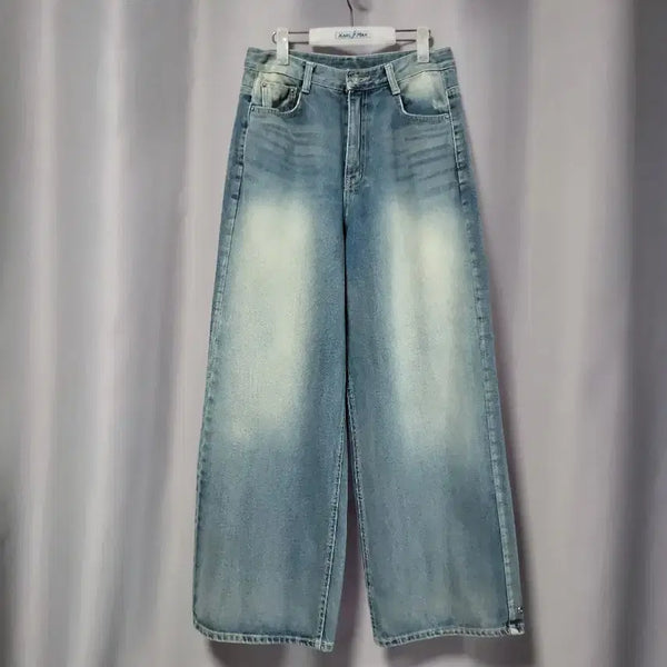 [BUNJANG] Washed Wide Denim Pants / 워싱 와이드 데님