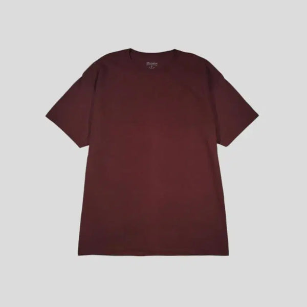 [BUNJANG] Champion Pigment Burgundy Simple Basic Arm Logo Cotton Short Sleeve T-Shirt XL / 챔피온 피그먼트 버건디 심플 베이직 암로고 코튼 반팔 티셔츠 XL