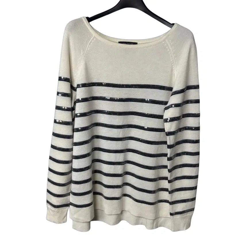 [BUNJANG] S.Taylor Women's Striped Sequin Knit Top / S 앤테일러 여성 스트라이프 스팽글 니트