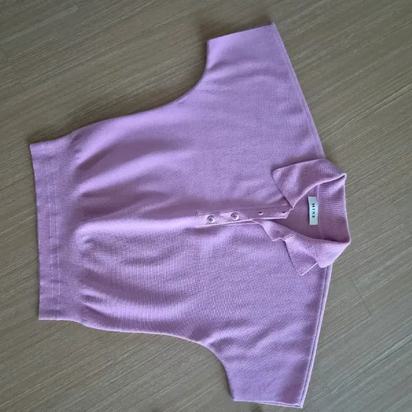 [BUNJANG] Mine Lavender Button Detail Knit Sweater / 마인 니트