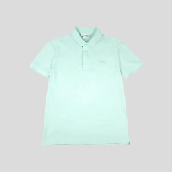 [BUNJANG] Lacoste Mint Tone Croc Logo Half-Button Collar Pique Short-Sleeve T-Shirt (Size S) / 라코스테 민트 톤톤 크록로고 하프버튼 카라넥 PK 피케 반팔 티셔츠 S