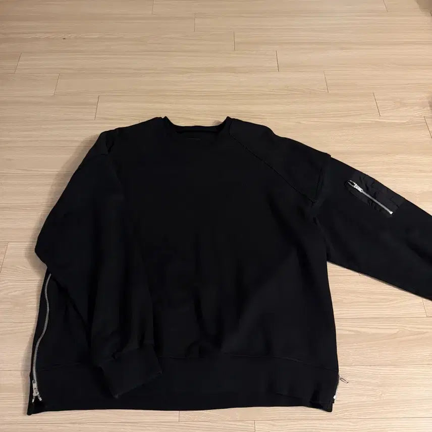 [BUNJANG] Juun.J MA-1 Oversized Sweatshirt Black M / 준지 마원 어깡 맨투맨 M