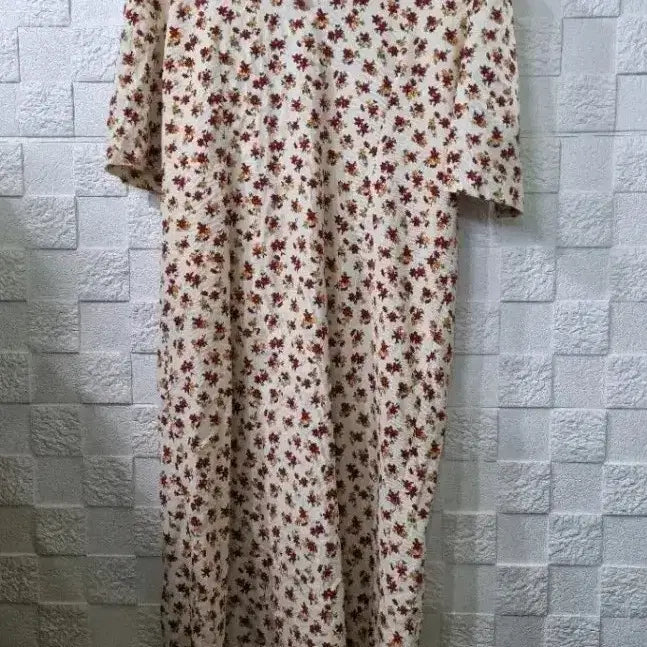 [BUNJANG] Floral Pattern Long Dress Corduroy / 플로럴 패턴 원피스 롱 드레스 55-66 잔골덴
