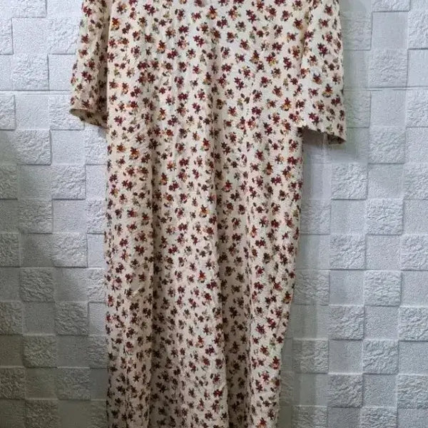 [BUNJANG] Floral Pattern Long Dress Corduroy / 플로럴 패턴 원피스 롱 드레스 55-66 잔골덴