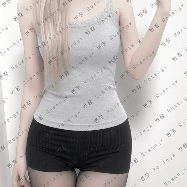 [BUNJANG] Lace Sleeveless Top / 착샷 | 나시 민소매 레이스