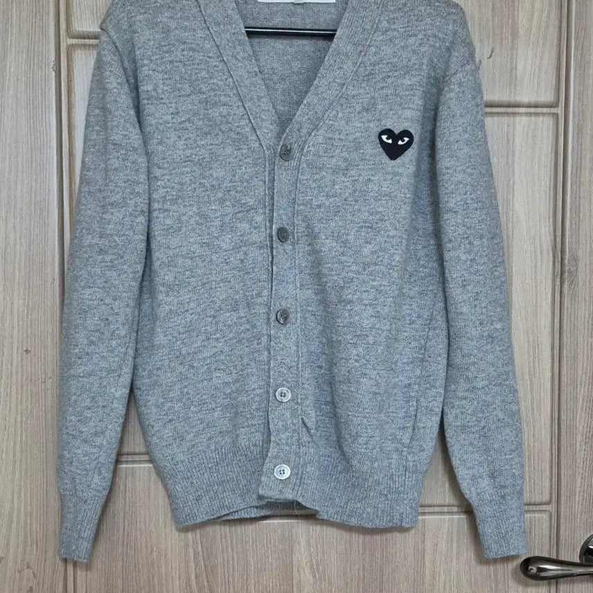 [BUNJANG] Comme des Garçons Cardigan (Women's) - Melange Grey Heart Patch / 꼼데가르송 가디건(여성)