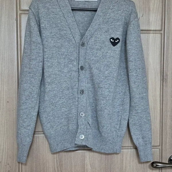 [BUNJANG] Comme des Garçons Cardigan (Women's) - Melange Grey Heart Patch / 꼼데가르송 가디건(여성)