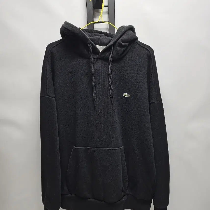 [BUNJANG] Lacoste Relaxed Fit Basic Pullover Hoodie Black / 라코스테 후드티 릴렉스드핏 베이직 풀오버 블랙 m