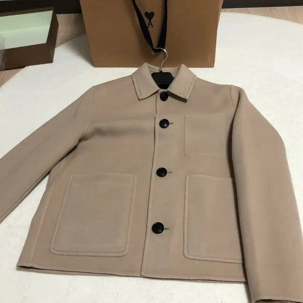 [BUNJANG] AMI (Paris) 2021 Beige Wool Cashmere Blend Short Coat / 아미 2021 자켓(숏코트)