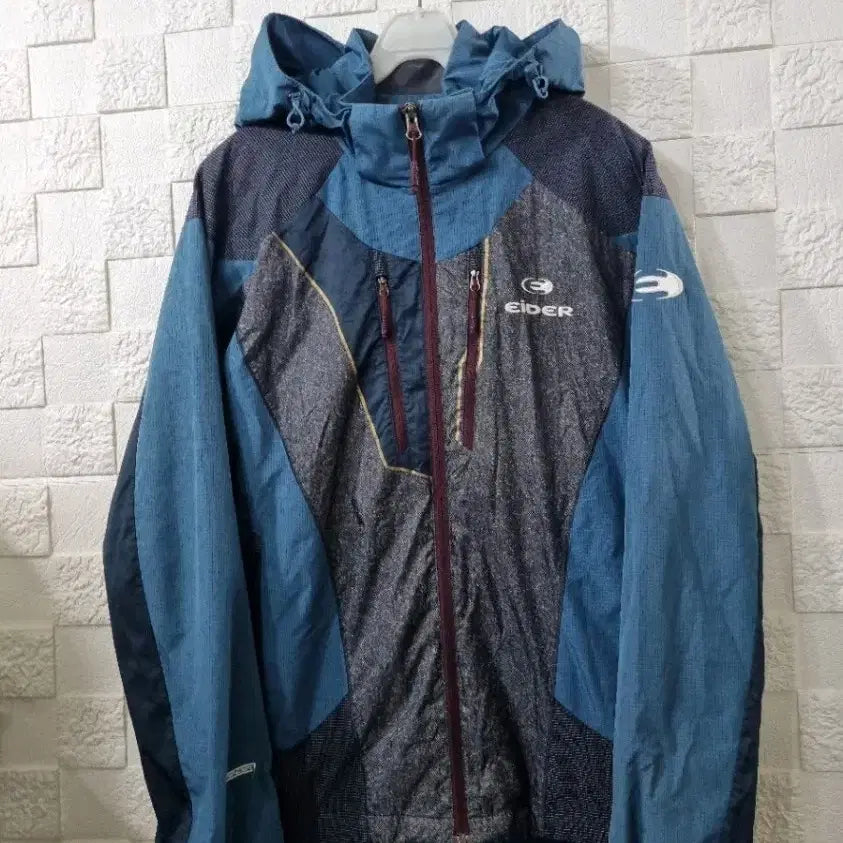 [BUNJANG] Eider Men's Hooded Zip-Up Jacket Blue/Gray Size 95 / EIDER 남성 후드 집업 자켓 블루/그레이 95호