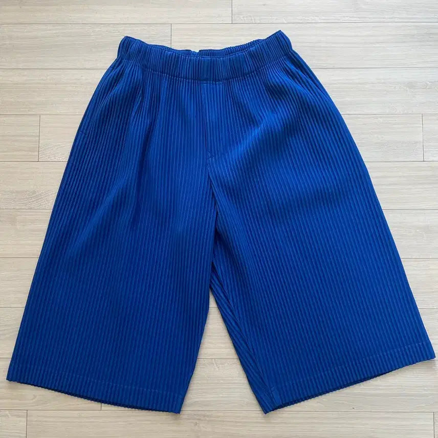 [BUNJANG] Homme Plissé Wide Crop Pants Blue Size 2 / 옴므플리세 와이드 크롭 팬츠 블루 2