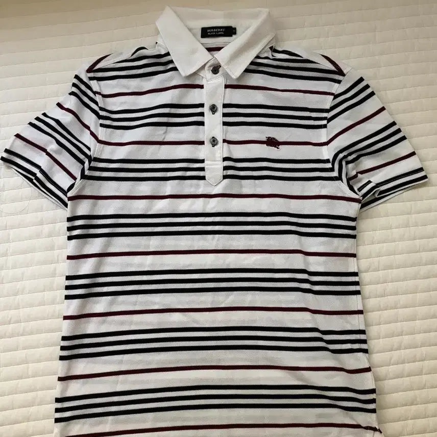 [BUNJANG] Burberry Striped Polo Shirt / 버버리 스트라이프 카라티