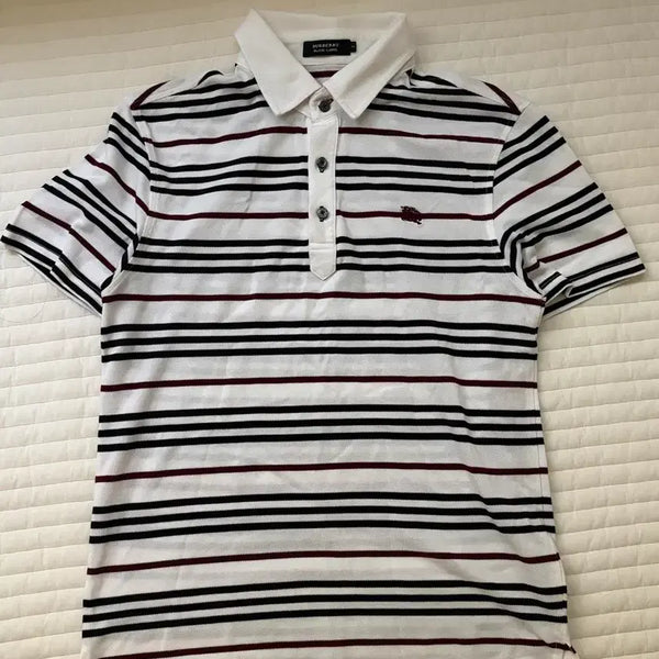 [BUNJANG] Burberry Striped Polo Shirt / 버버리 스트라이프 카라티