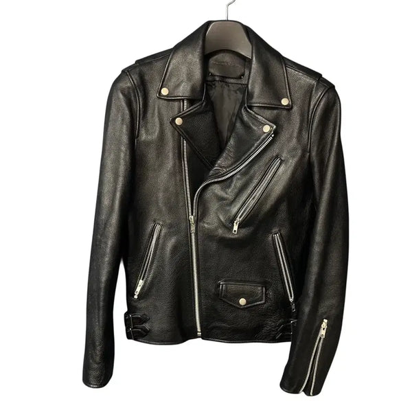 [BUNJANG] Vivastudio Black Leather Rider Jacket / M 비바스튜디오 블랙 가죽 라이더 자켓