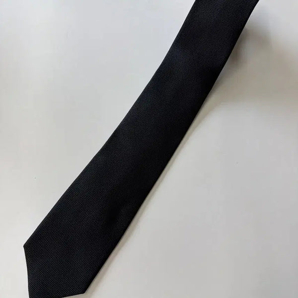 [BUNJANG] Lenoma Black Silk Necktie 7.3cm / 레노마(Lenoma) 블랙 실크 넥타이 7.3cm