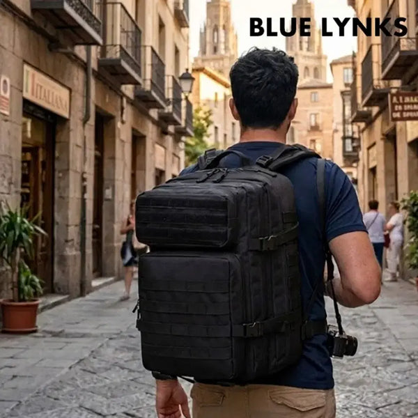 [BUNJANG] Blue Rinks Men's Large Capacity Cargo Multi Outdoor Backpack (Black) / 블루링스 남성 대용량 카고 멀티 아웃도어 백팩 (블랙)