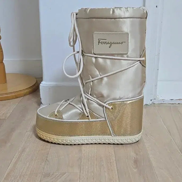 [BUNJANG] Ferragamo Genuine Leather & Wool Lined Winter Boots / 새상품급/페레가모[정품]/방한부츠