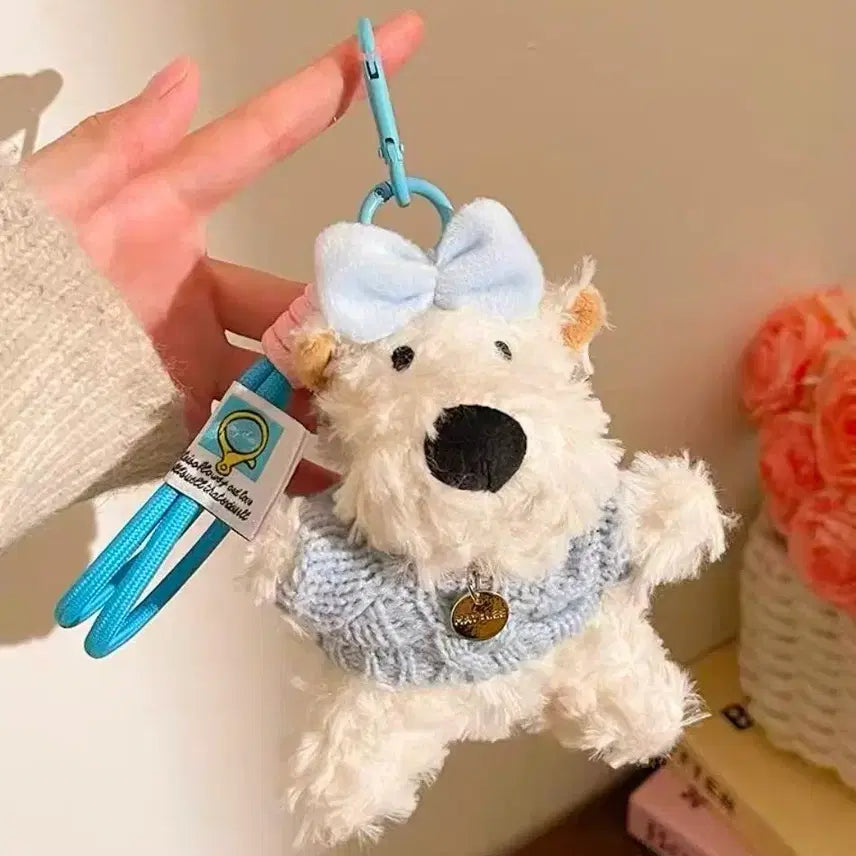 [BUNJANG] Cute Dog Ribbon Keychain / 귀여움 강아지 리본 키링
